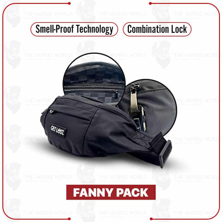 Smell-Proof Premium Fanny Pack by GET LOST – Black