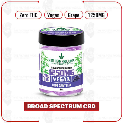 Elite Hemp CBD Vegan Gummies 1250mg Grape